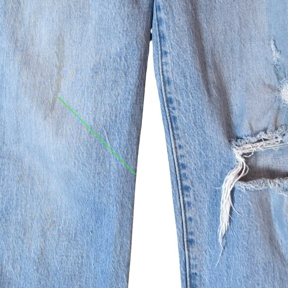 Levi’s Ribcage Straight Jeans W24 L27 Light Wash Distressed High Rise - Picture 10 of 10
